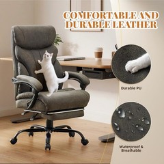 500lbs Big and Tall Office Chair with Footrest Wide Ergonomic Computer Chair