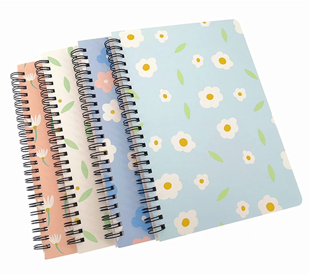 4 Pack A5 Spiral Notebook Journal,Wirebound 210 x 145millimeters, multicolor