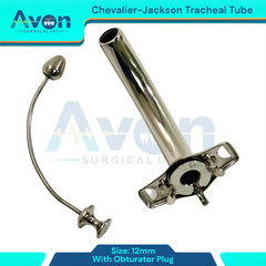 Jackson Tracheal Cannula Tube with Obturator Plug, Metal, Tracheostomy Tool, 1pc