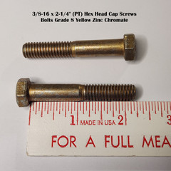 (Qty 25) 3/8-16 x 2-1/4″ Hex Head Cap Screws Bolts Grade 8 Yellow Zinc PT Course