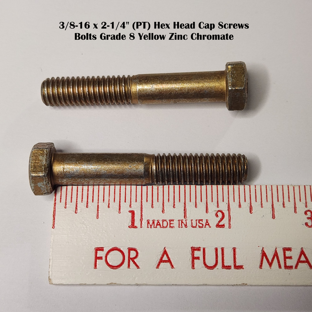 (Qty 50) 3/8-16 x 2-1/4″ Hex Head Cap Screws Bolts Grade 8 Yellow Zinc PT Course