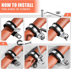 24PCS 1 Inch Stainless Steel Cable Clamps with Two Kinds of Screws,Rubber Cushio