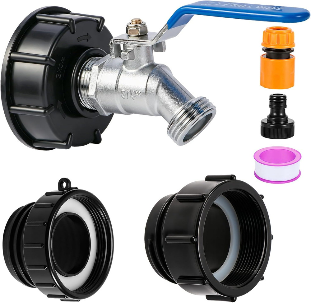 IBC Tote Hose Adapter, 3-Size IBC Tote Adapter, 2.44″ Fine、2 “Fine, and 2” Coars