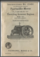 Fairbanks Morse Z Throttling Governor Engines ZA INSTRUCTIONS parts manual 28 pg