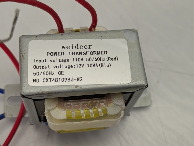 FOR PARTS – Weideer AC 110V 50/60HZ CE Output AC 12V 10VA Power Transformer