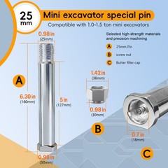 Free shipping applies to mini excavator bucket pins 0.98 inches/25 mm (2-pack)
