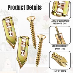 90PCS Self Drilling Drywall Anchors with Screws Kit, Silver Gold Finish