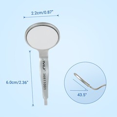 6x Dental Double Sided Mouth Mirror Front Surface 5# Simple Stainless Steel