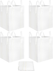 2Pcs FIBC Bulk Bags 1 Ton, 2200LBS Capacity Woven Polypropylene Sandbags 35”x43”