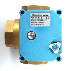 U. S. Solid 3 Way T Type Motorized Ball Valve w/ Hand Wheel 1in Brass 9-24V