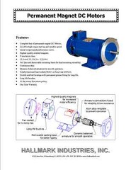 DC MOTOR, 3/4HP, 56C, 90V, 1750RPM, TEFC, Hallmark Industries, MD0507A