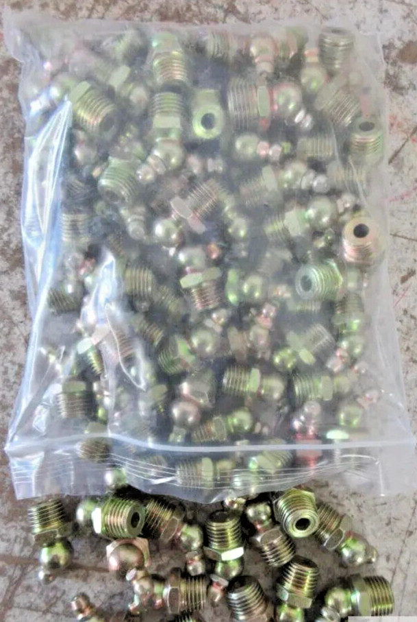1/4-28 Quality Brass 45 Degree Grease Zerk Nipple Fitting 100 pc MIZE Z945A