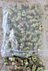 1/4-28 Quality Brass 45 Degree Grease Zerk Nipple Fitting 100 pc MIZE Z945A