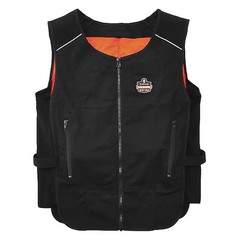 Ergodyne 6260 Cooling Vest, Cotton, Polyester, Zipper, Black, L/Xl