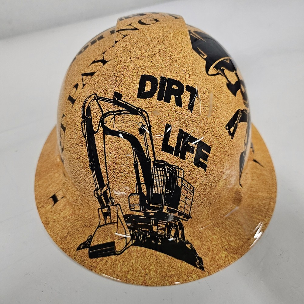 full brim hard hat custom hydro dipped IN DIRT LIFE DIRT PAYING THE BILLS NEW