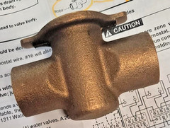 White Rodgers 3/4″ Brass Zone Valve Body 1311-102, 1361-102, VALVE BODY
