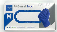 Medline FitGuard Touch Nitrile Exam Gloves Medium Blue Powder Free 400 Ct 4 Box
