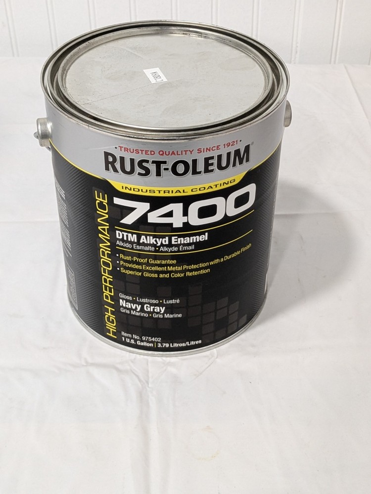 Rust-Oleum Alkyd Enamel Paint: 1 gal, Gloss Finish, Navy Gray 975402