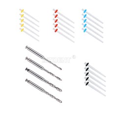 Dental Fiber Posts Resin High-intensity Screw Thread Glass 4 Drills AAA