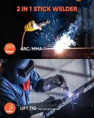 HITBOX 200A Stick Welder 110V ARC MMA Lift TIG 2-in-1 Welding Machine Houeshold