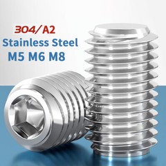 M5 M6 M8 A2 Stainless Steel Flat Point Grub Screws Allen Socket Bolts DIN 913