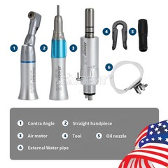 NSK Style Dental Slow Low Speed Handpiece Straight Contra Angle Air Motor 4Hole
