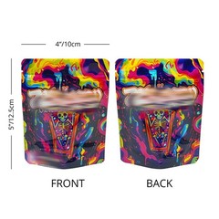 Mylar Foil Packaging Bag 3.5g | Multi-Use Zip Pouch Psychedelic Style USA Stock