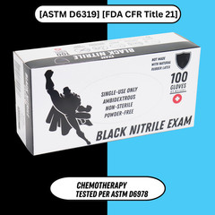 Black Disposable Nitrile Medical Exam Gloves 3 Mil X-Large, 1000 Gloves