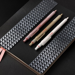 rOtring 600 Ballpoint Pen Pearl White Refillable Metal Hexagonal Grip
