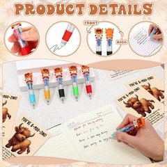 25 Sets Highland Cow Back to School Gifts Multicolor Pens 4-in-1 with Support…