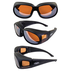 Global Vision Outfitter Safety Glasses Black Frames Anti-Fog Driving Mirror Lens