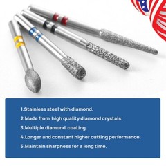 AZ Dental Zirconia Oxide Cutting Diamond Burs ceramic Drills FG1.6mm 10Pcs/Pack