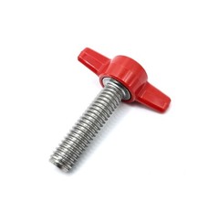 3/8″ Thumb Screw T Bolts Red Butterfly Tee Wing 1 1/2″ Plastic Knob Stainless