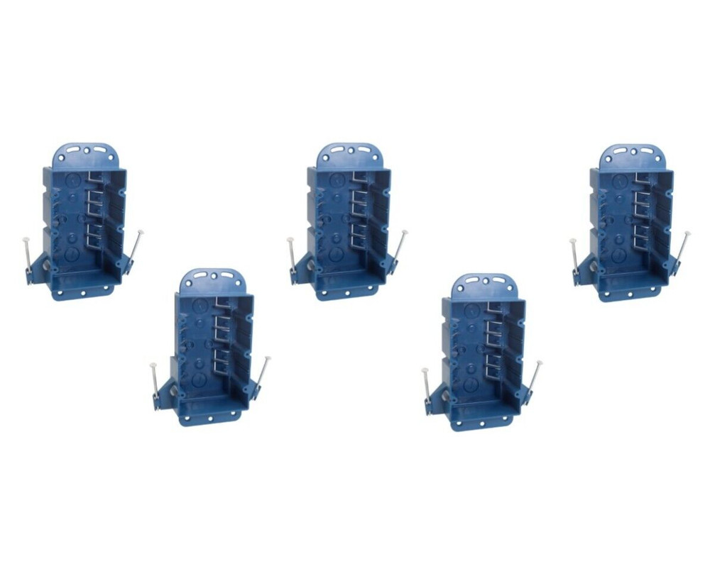 5PK 3-Gang Outlet/Switch Box New Work ETL Certified 44 Cu In 5 7/8″x3 – 3/4″x3″