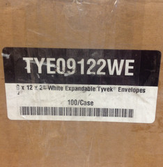 Box of 100 Tyvek 9″ x 12″ x 2″ WHITE Expansion Envelopes Mailers TYE09122WE New