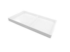 Heavy Duty Jet-Stone 2 Compartment Stackable Plastic Tray Organizer Black/White
