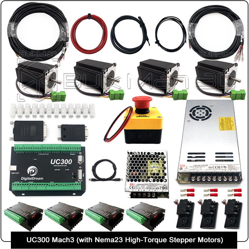 Black ULTIMATE Bee CNC Router Engraver Machine Full Kit Ball Screw Transmission