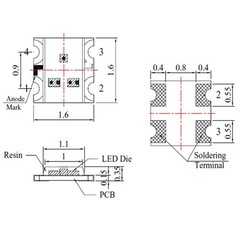 20 x 12v 0606 0603 Blue Nano Flashing SMD Pre-Wired LED Light Blinking 9v 18v