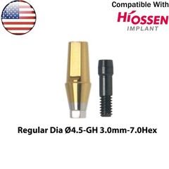 US Dental Straight Transfer Abutment Mini/Regular Ø4.5/5.0mm Fits Hiossen Osstem