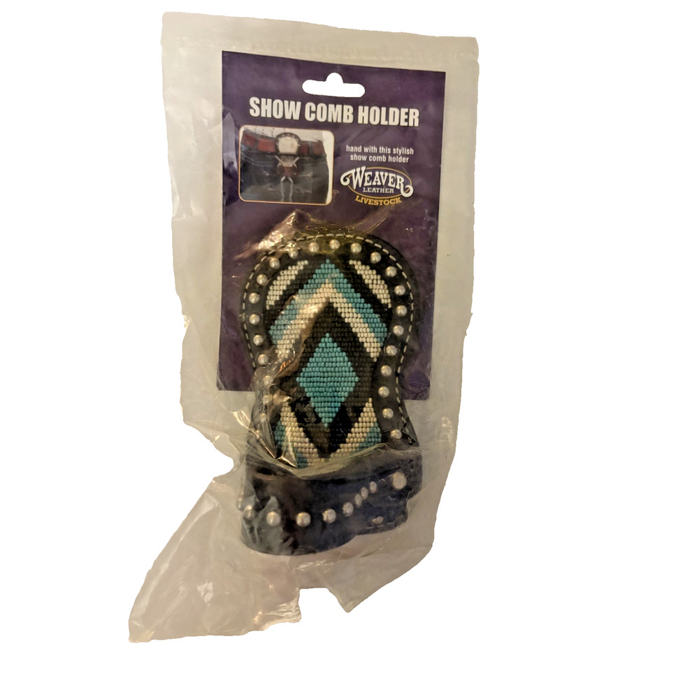 Weaver Leather Livestock Show Comb Holder Turquoise Beaded
