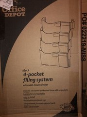 Office Depot Wall 4 Pockets, Letter Size/Legal Size, Black, 10724, Free Shipping