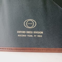 Vtg (1983) Hazel 12″x9.5″ Portfolio Binder Notepad Brass Corner Brown USA Oxford