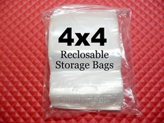 300 Reclosable Storage Baggies 4”x 4” Clear 2 Mil Food Grade Zip-Top Baggies
