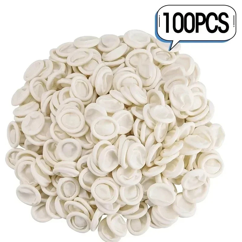White Latex Finger Cots Dust-Free with Anti-Static Fingertip Protector Gloves Na