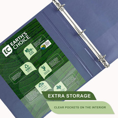 Plant Based Durable D-Ring Binder 1 Inch 3 Ring with 225 Sheet Capacity Eco
