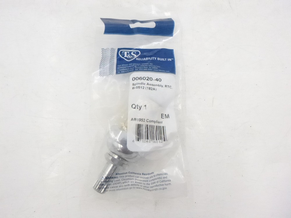 T&S Brass Spindle Assembly for Right to Close Handle on B-0512 Mixing Faucet