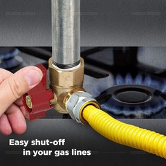 5/8 Inch Angle Gas Ball Valve, Brass, Flare x FIP Connections