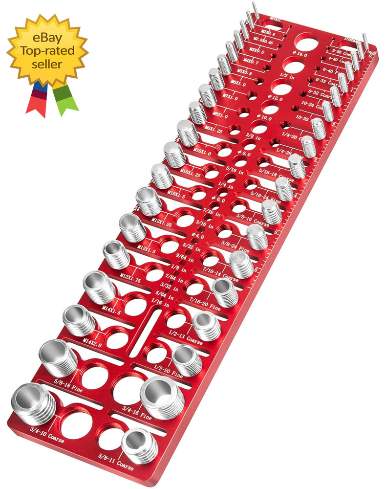 57 Piece Nut Bolt Thread Checker Gauge Standard Metric Screw Size Identifier Set