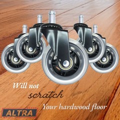 Set of 5 Office Chair Rollerblade Wheels Caster Heavy Duty 3 inch