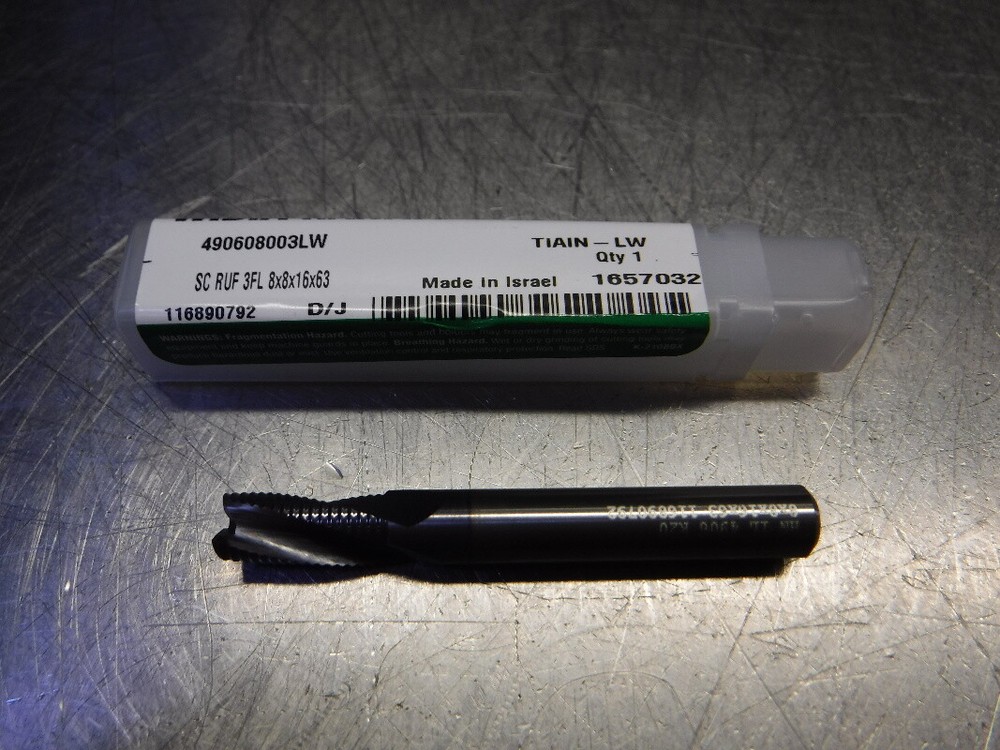 Widia/Hanita 8mm 3 Flute Carbide Roughing Endmill 490608003LW (LOC2158B)